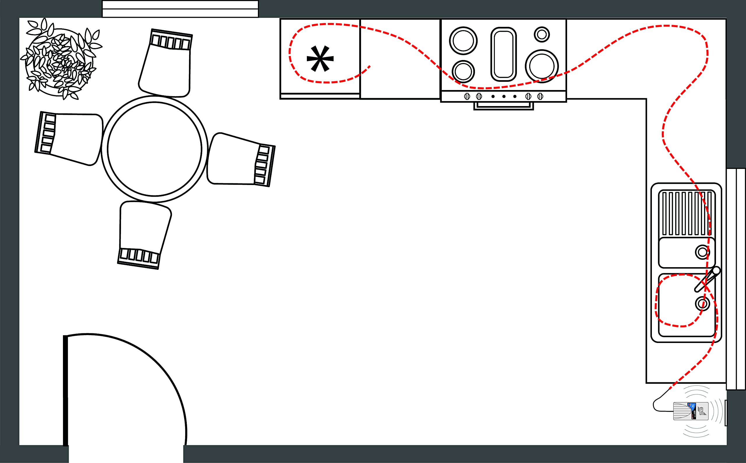 Schabus Wassermelder SHT 450 Plugin-Steckdosengerät 230V mit Sensorkabel | Mit Sensorkabel, Sensorkabellänge 2m, Detektiert an jeder Stelle des Sensorkabels
