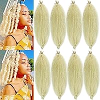 Vista 46 de Extensiones de pelo rizado afro elástico de 10 pulgadas para rastas suaves, 8 paquetes de pelo trenzado cubano pre-separado para mujeres y niños