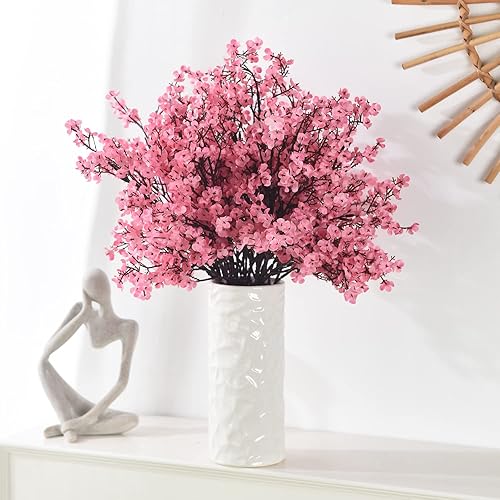 Miniatura 69 de 15 piezas de flores artificiales de seda artificial de tacto real, ramos florales de bricolaje, decoración de bodas, fiestas, arreglos de blanco