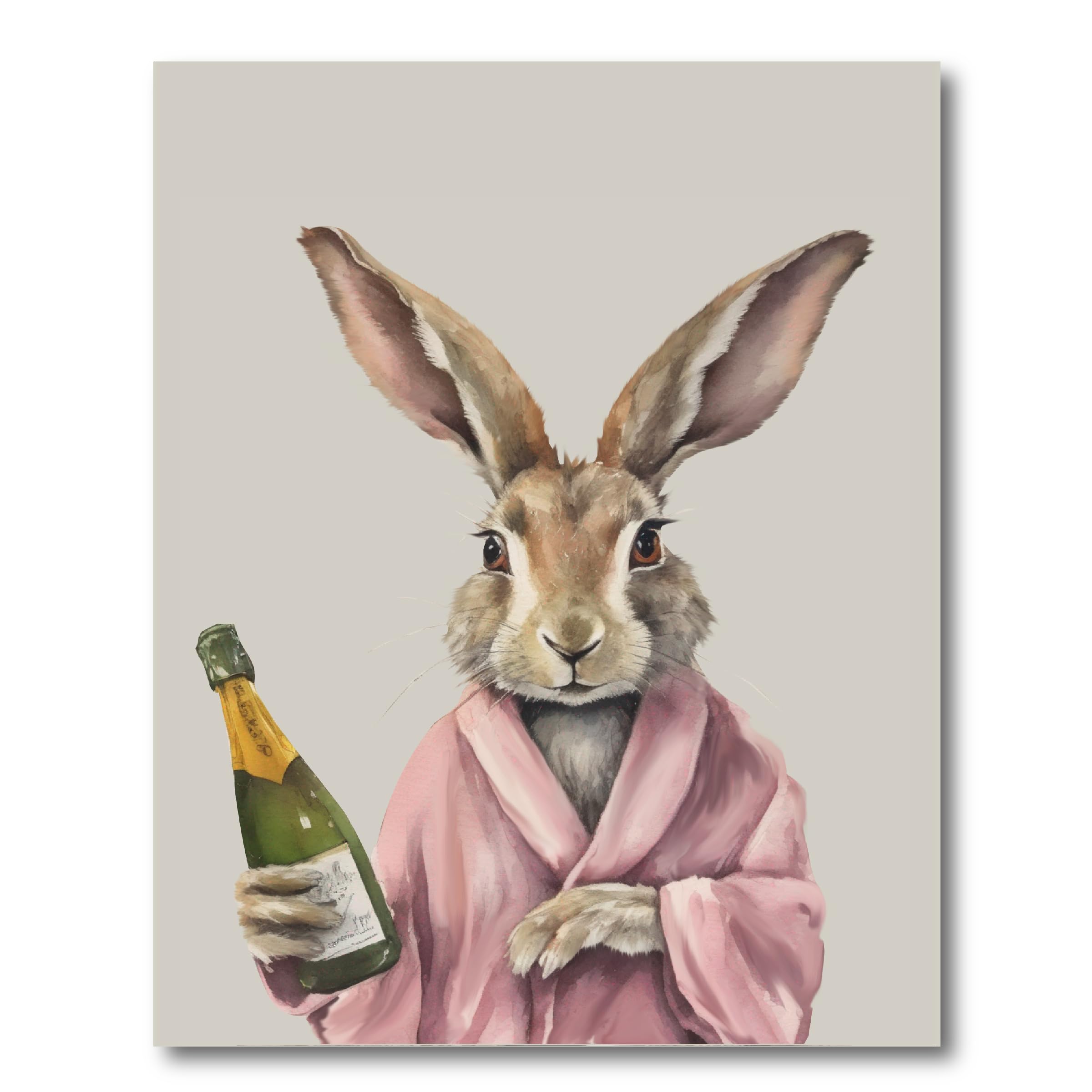 Designed By Lorna Watercolour Champagne Hare Country Wall Art Print (8x10 Unframed Print)