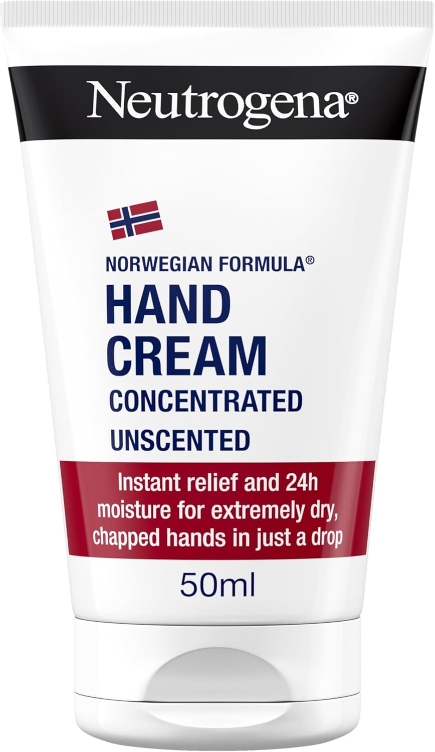 Neutrogena handcrème ongeparfumeerd, Noorse formule, voedende en beschermende vochtinbrengende crème voor droge en beschadigde handen, 1 x 50 ml