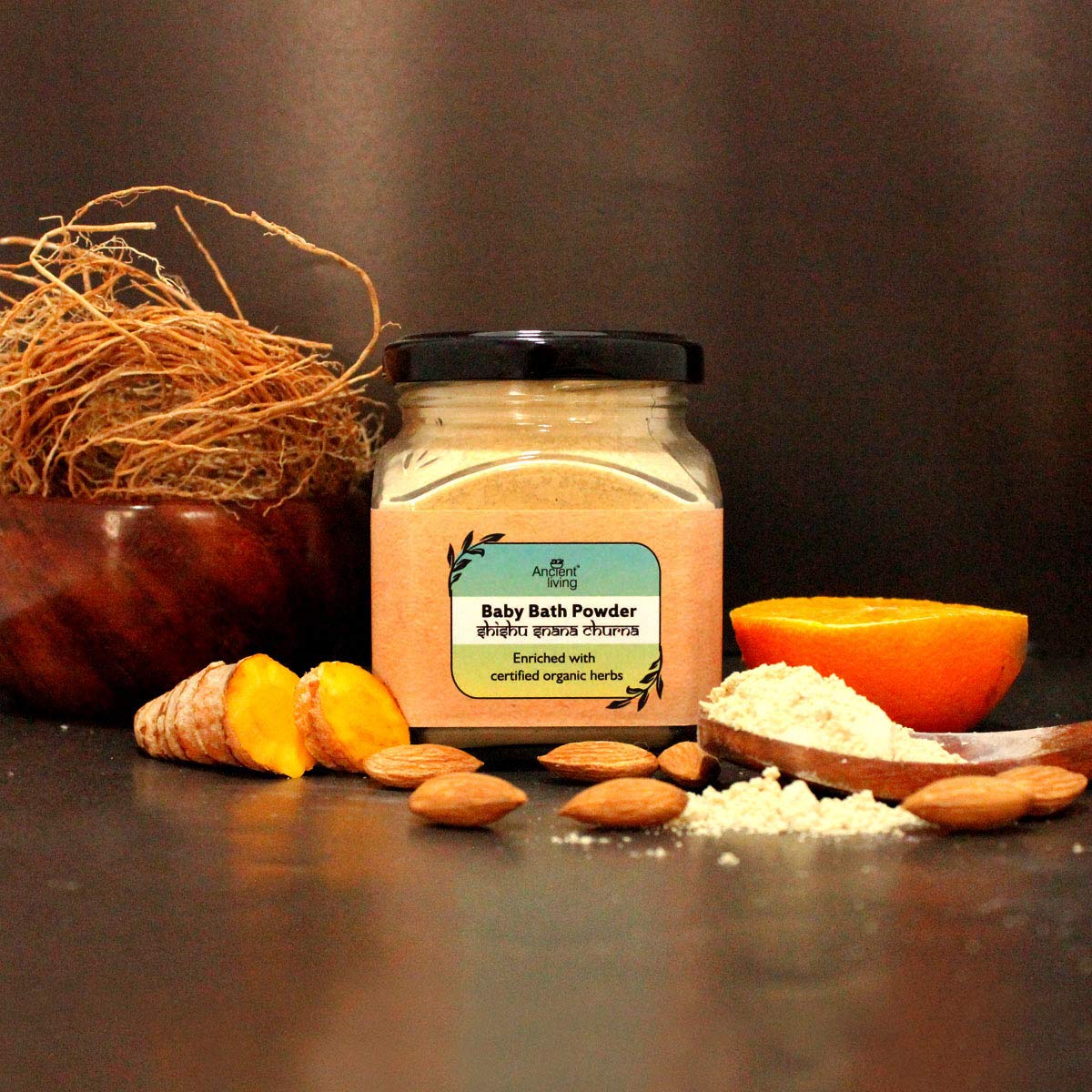 Ancient Living Organic Baby Bath Powder - 100 Grams Jar - Image 2 thumbnail
