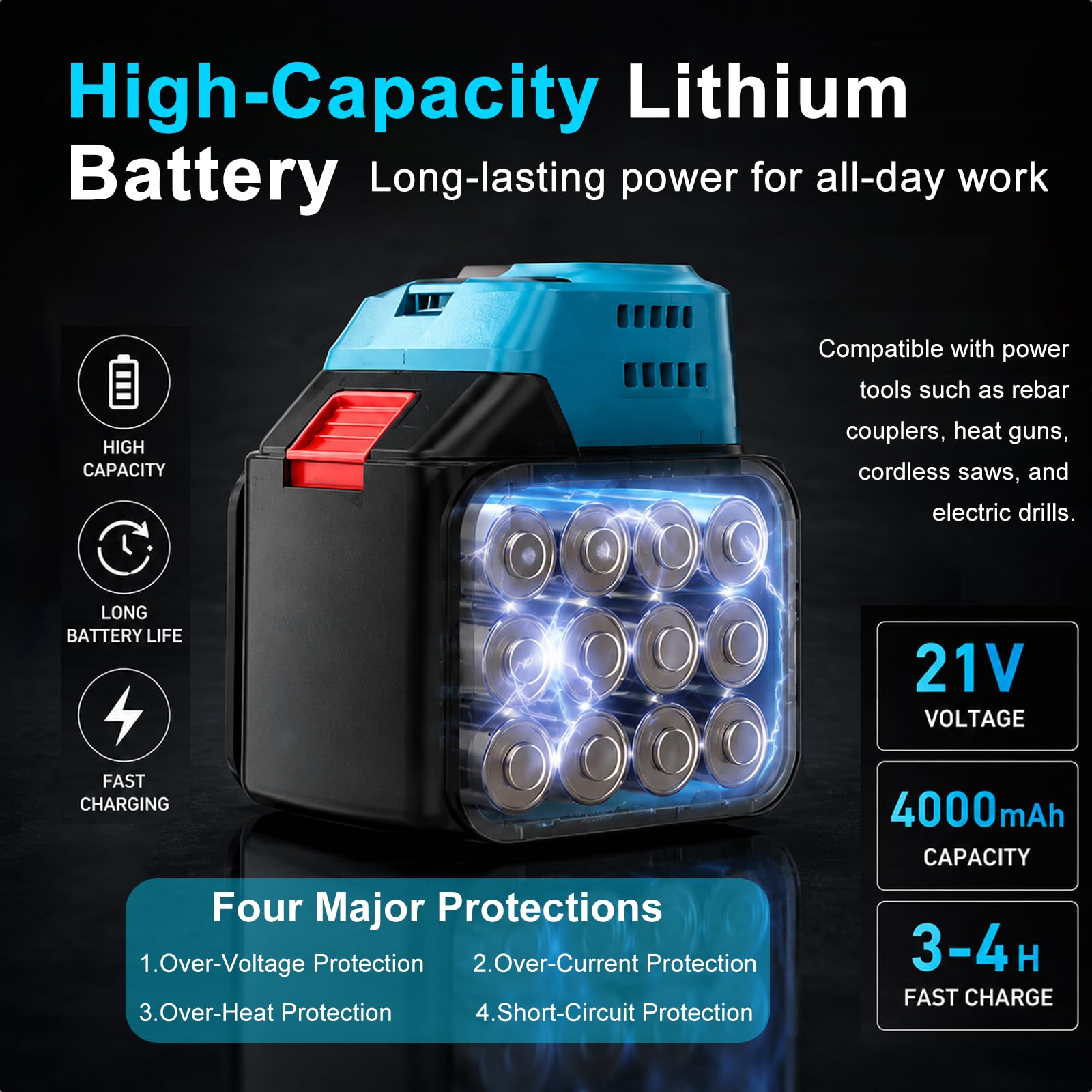 Utensile Elettrico per Barre d'Armatura e Manicotti | Motore Brushless ad Alta Coppia, Rotazione Avanti/Indietro, Testa Regolabile a 90°, Batteria al Litio, Uso Professionale