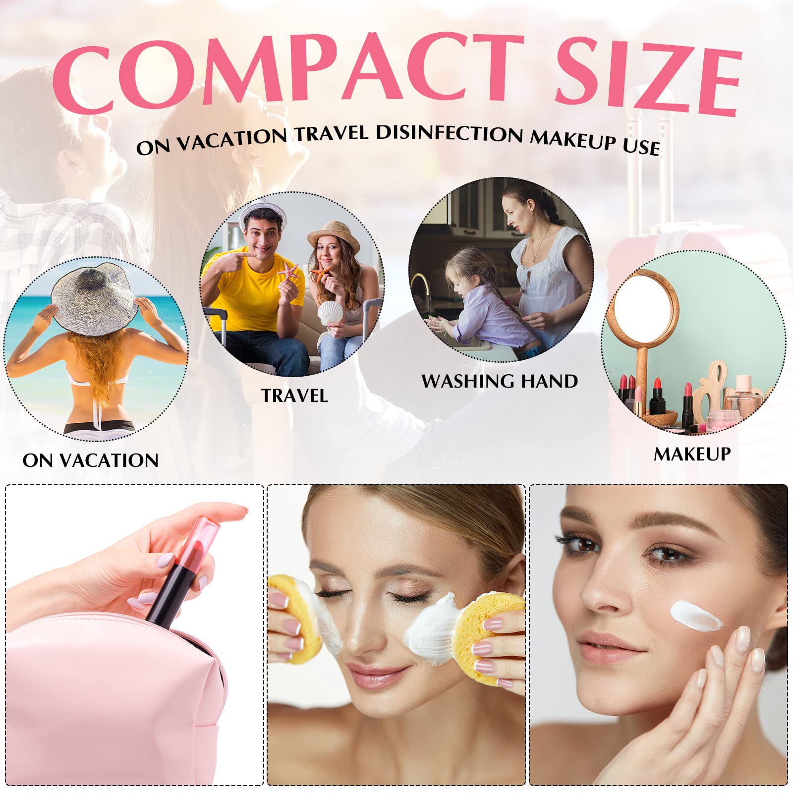 Mini bottiglia vuota da viaggio in schiuma da 50 ml, con pompa trasparente, in schiuma di plastica, con mini dispenser per schiuma, per shampoo, pulizia, cosmetici, confezione da 50 pezzi