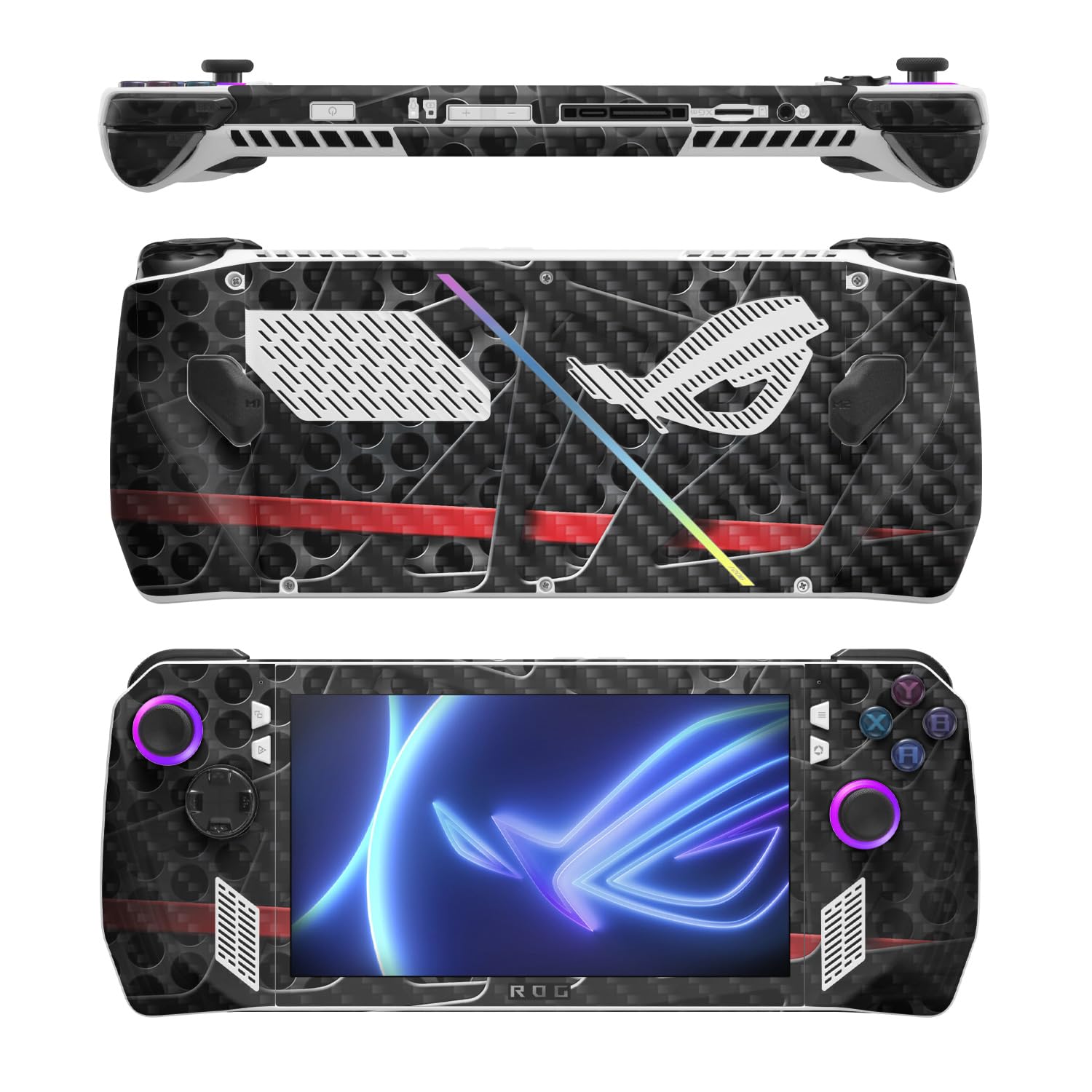 MightySkins Carbon Fiber Skin Compatible with Asus ROG Ally - Tech Web | Protective, Durable Textured Carbon Fiber Finish | Easy to Apply, Remove, and Change Styles