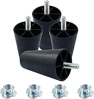 Vista 9 de Murtenze 4 patas de sofá de 8 pulgadas, patas redondas cónicas de plástico para sofá, patas de repuesto con pernos de suspensión M8 para silla