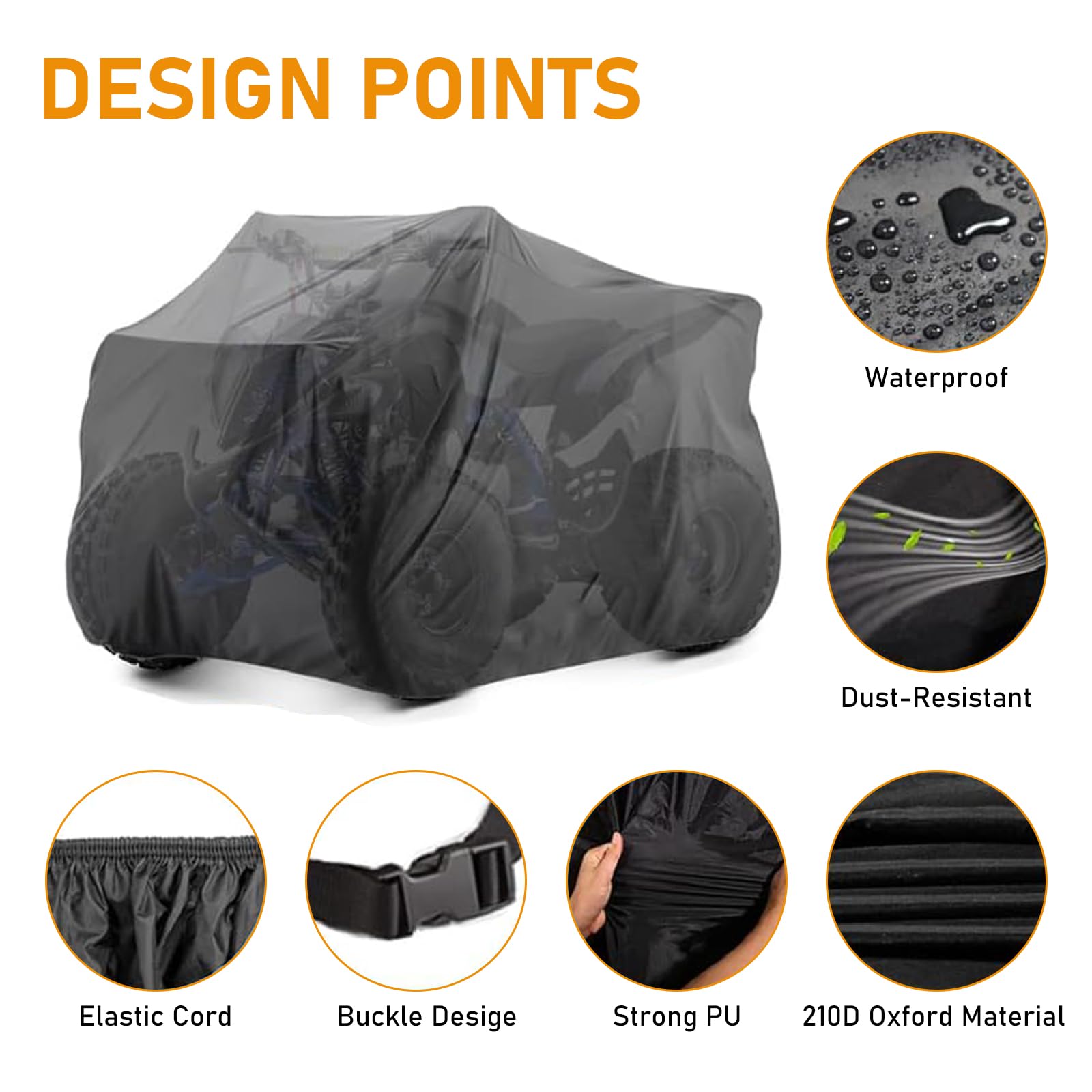 Housse pour Quad pour CF Moto CForce 800 820 850 Touring,Bâche pour Quad,ATV Quad Cover étanche Bâche Protection Contre Neige, Pluie, UV Poussière Exterieur Bache