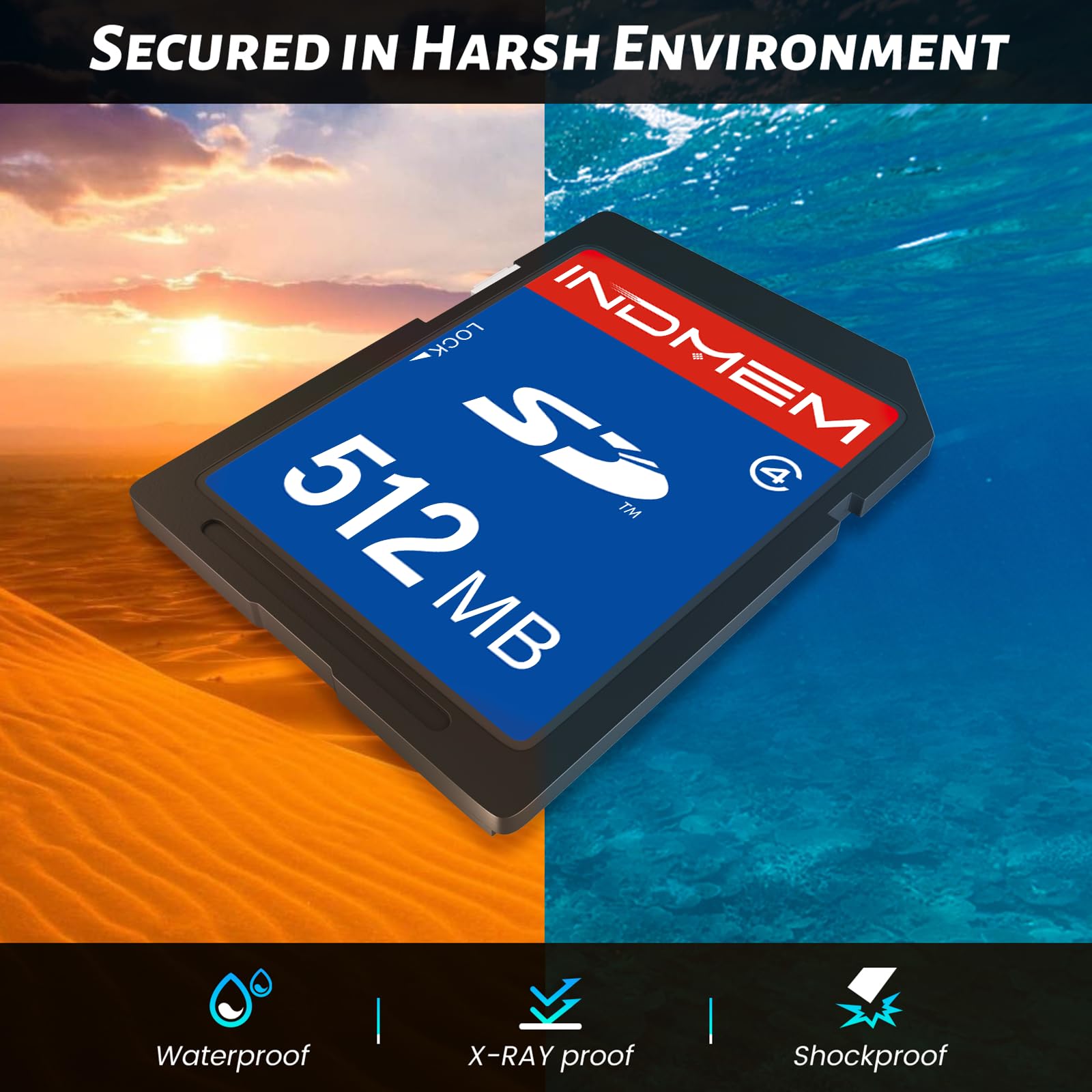 INDMEM - Tarjeta SD de 512 MB, 10 paquetes de tarjetas de memoria MLC para cámaras digitales | Tarjeta digital segura estándar (SD), chip MLC, velocidad clase 4, compatible con cámaras