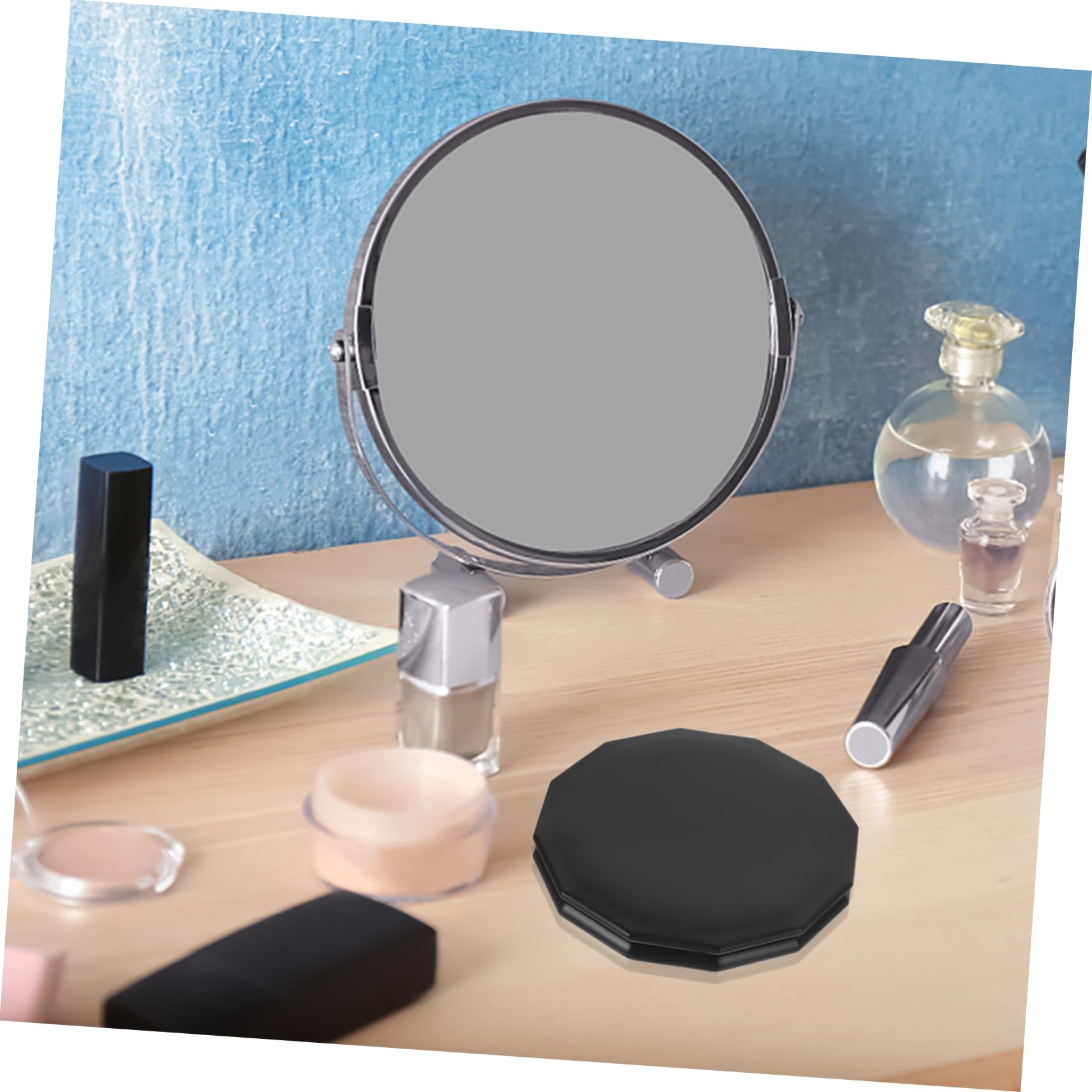 PACKOVE 3 Stück Faltbarer Kosmetikspiegel Taschenspiegel Doppelseitiger Make Up Spiegel Kompakter Tragbarer Spiegel mit Facher Vergrößerung für Reisen und Unterwegs
