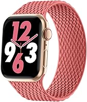 Vista 1 de Silicone Braided Solo Loop Compatible with Apple Watch Band 38mm 40mm 41mm 42mm 44mm 45mm 46mm 49mm, Stretchy Elastic Sport Strap Compatible for