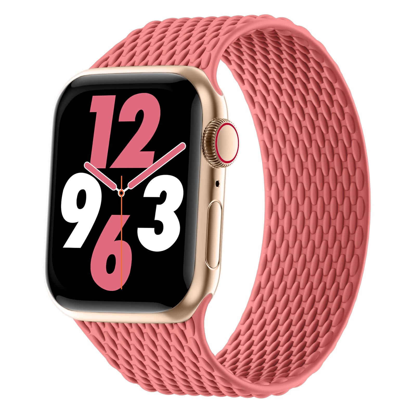 Silicone Braided Solo Loop Compatible with Apple Watch Band 38mm 40mm 41mm 42mm 44mm 45mm 46mm 49mm, Stretchy Elastic Sport Strap Compatible for