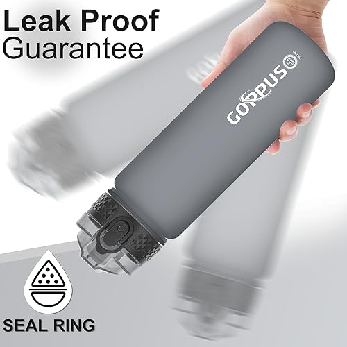 Miniatura 4 de GOPPUS Botella de agua para niños con tapa de boquilla con pajilla, 10 calcomanías de 1217 onzas, a prueba de fugas, sin BPA, marcador de tiempo