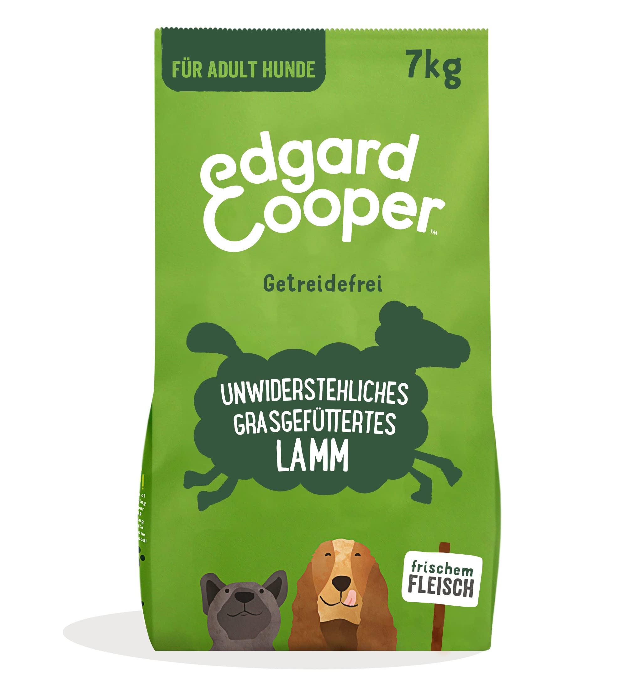 Edgard & Cooper Cibo per cani secco, senza cereali, ipoallergenico, per cani, adulti, agnello naturale da 7 kg con molta carne fresca, cibo gustoso ed equilibrato, mono-proteina