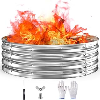 60 Inch Fire Pit Ring 5FT Galvanized Steel, 12