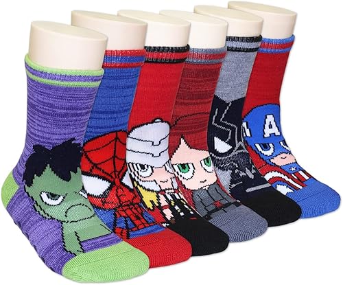 Marvel Super Hero Adventures Spider-Man Baby-Boys Toddler Socks with Grippers, 6 pack