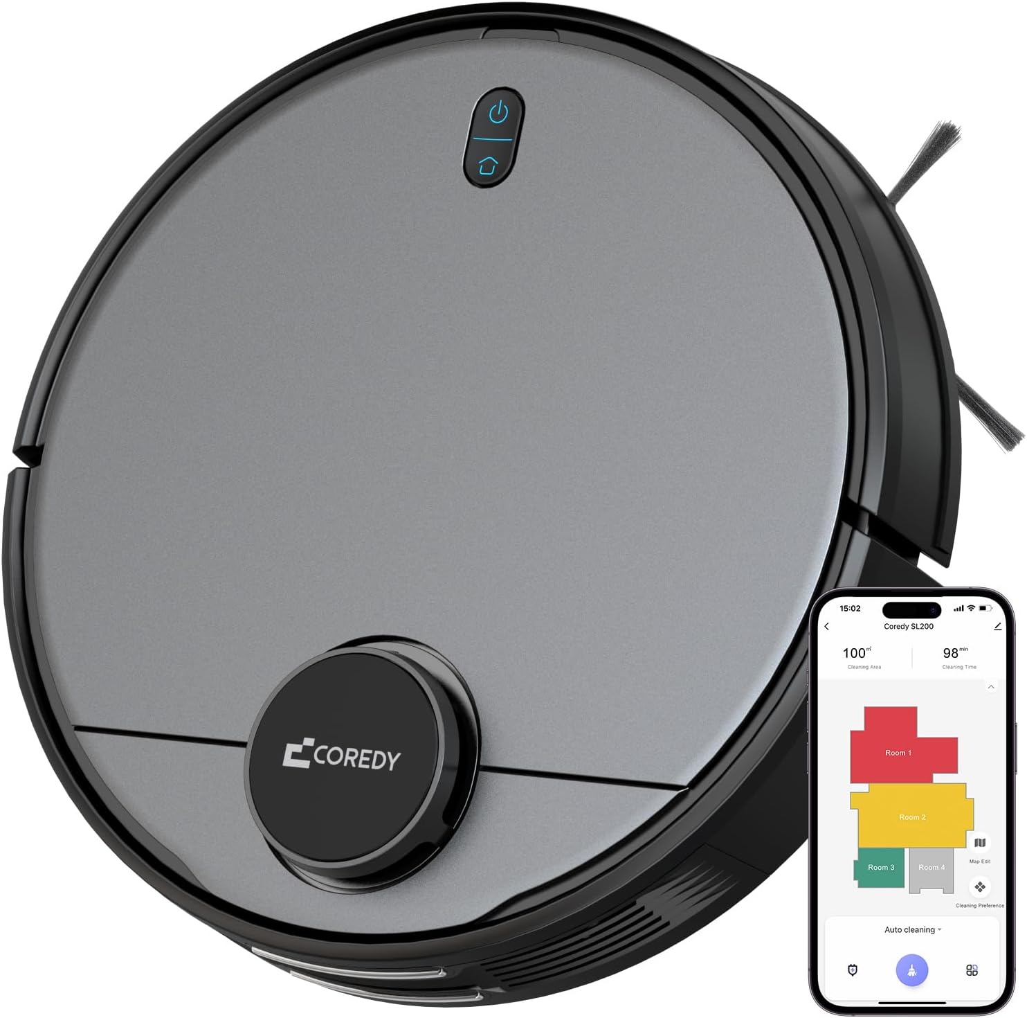 Coredy SL200 Laser Robot Vacuum Cleaner, 2600Pa Strong Suction with