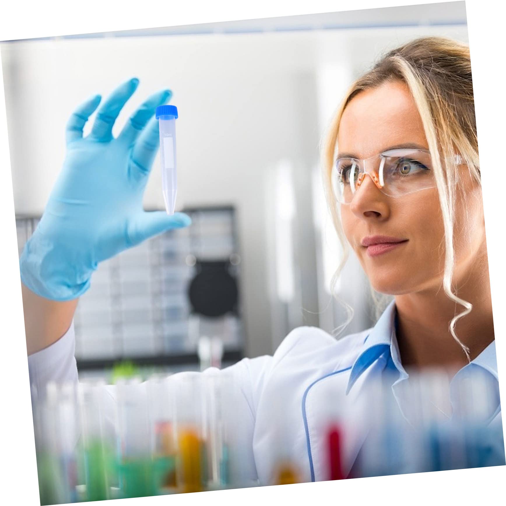 100 Pezzi Provette per Centrifuga in Plastica Trasparente da 10ml Tappo a Vite e Buona Tenuta per Test di Laboratorio e Biologia Molecolare