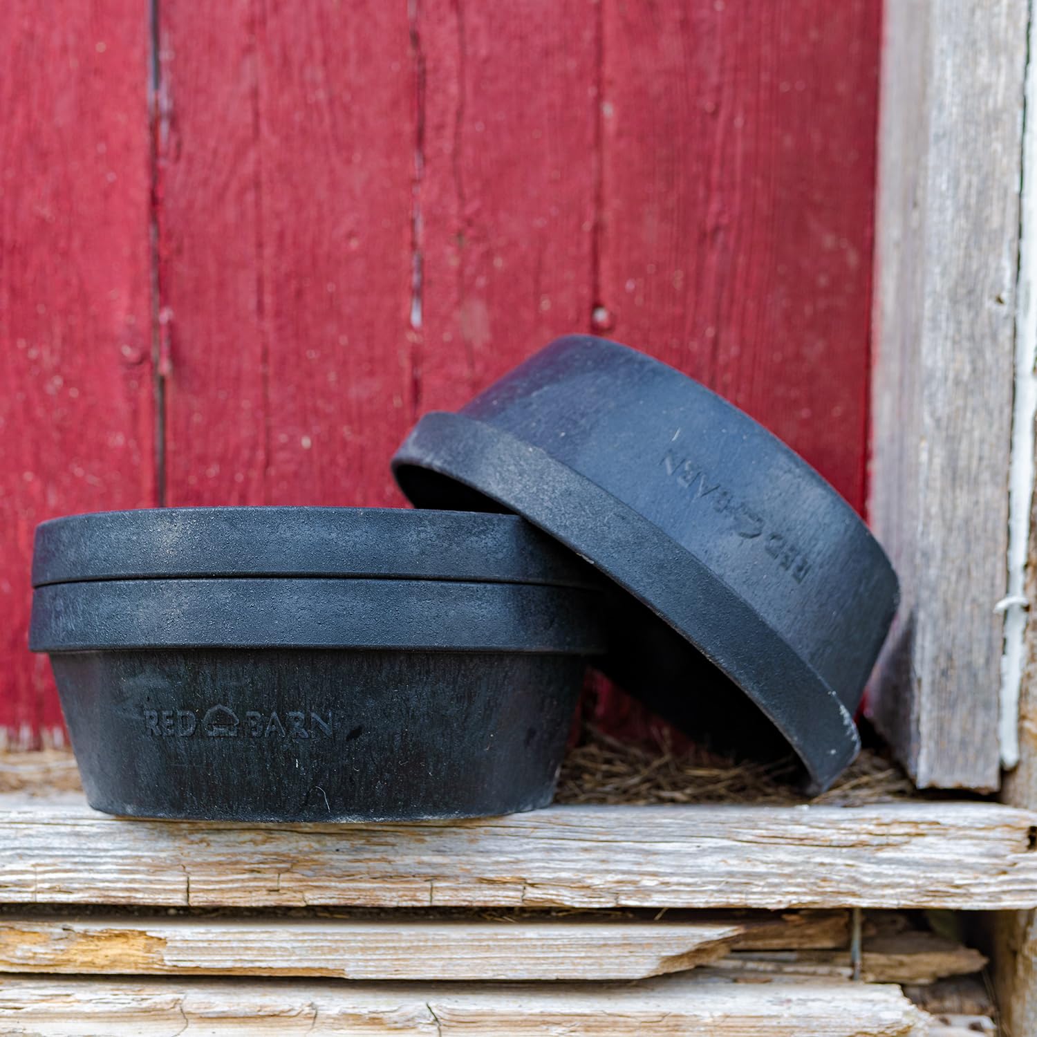 Red Barn 0.5 Gallon Rubber Feed Pan – Heavy Duty Flexible Feed Bowl for Dogs, Chickens & Small Animals – Crack & Freeze Resistant Rubber Feeding Tub - 4