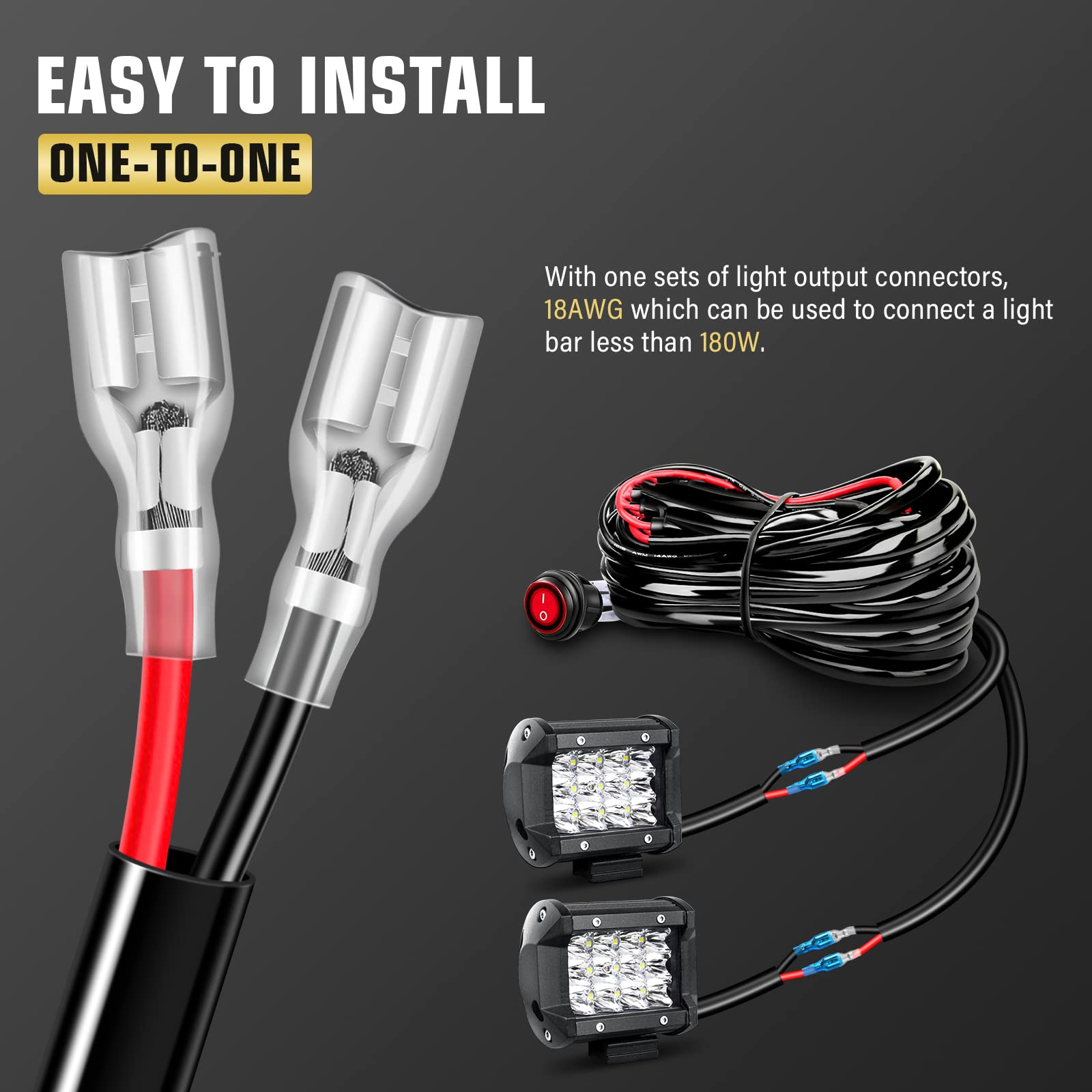 RIGIDON 2PCS 13cm 72W faro da lavoro Inondazione fendinebbia fari di profondità con 12v Cablaggio, Barra Luminosa a Led Luci per fuoristrada auto trattore camion 4x4 suv atv veicoli luce di guida