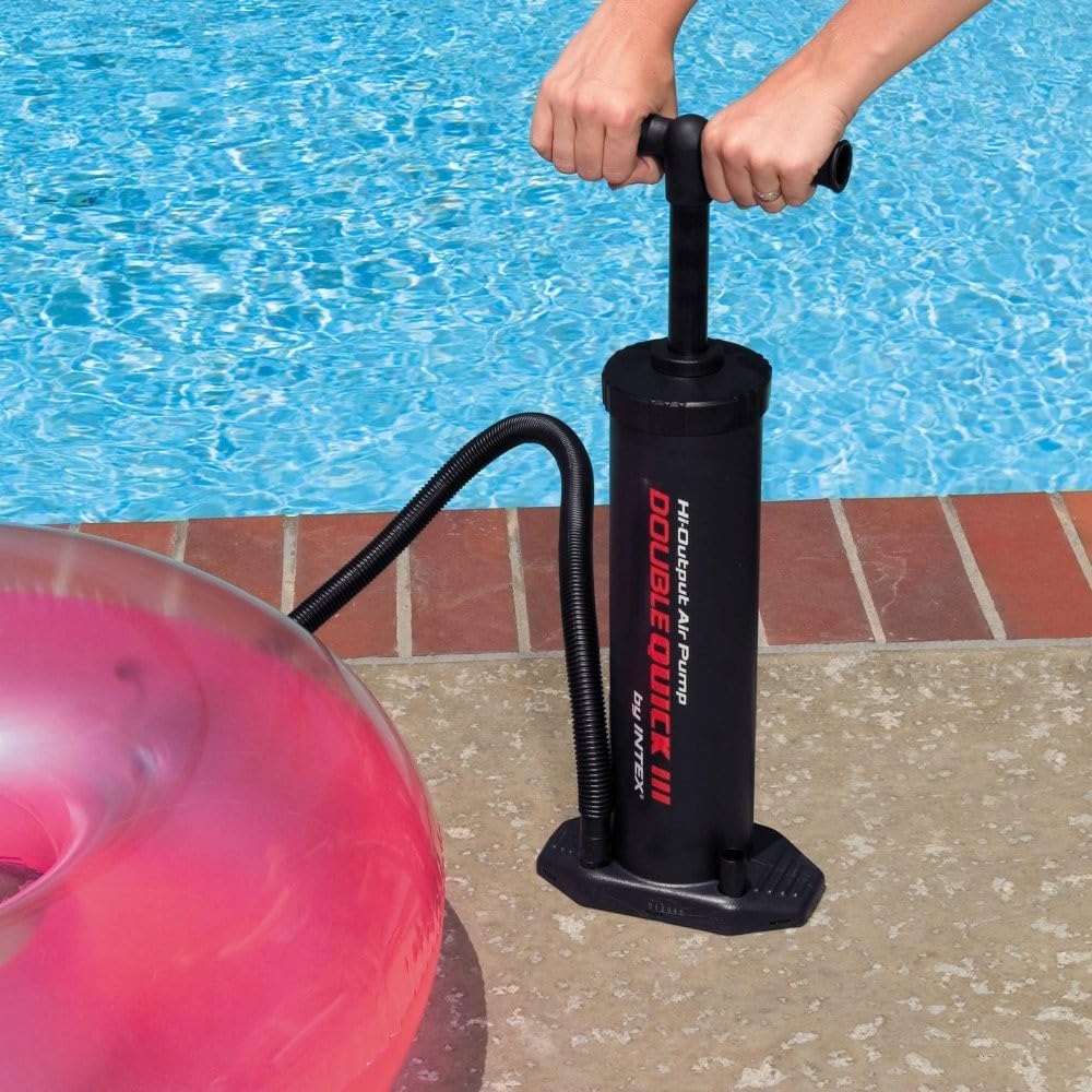 Pompa Ad Aria A Doppio Pistone INTEX 68605 - Piccola Pompa Per Piscina E Gonfiabili, Compatta E Nera