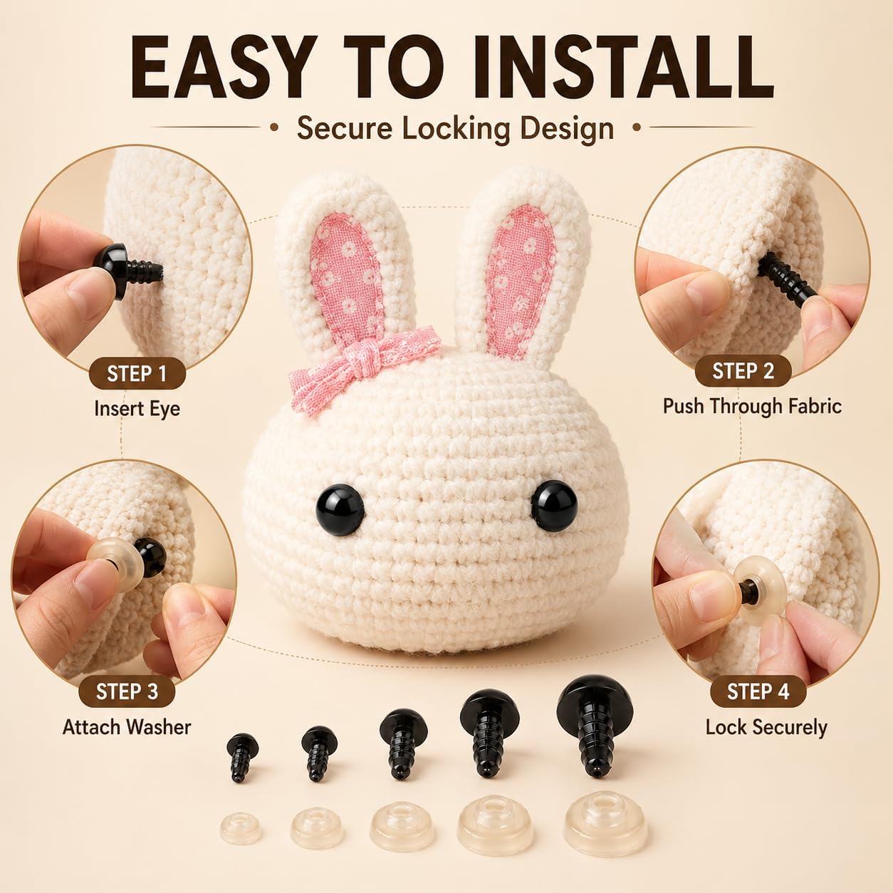 Doll Puppet Eyes - 142 Pieces for DIY Crafts -5