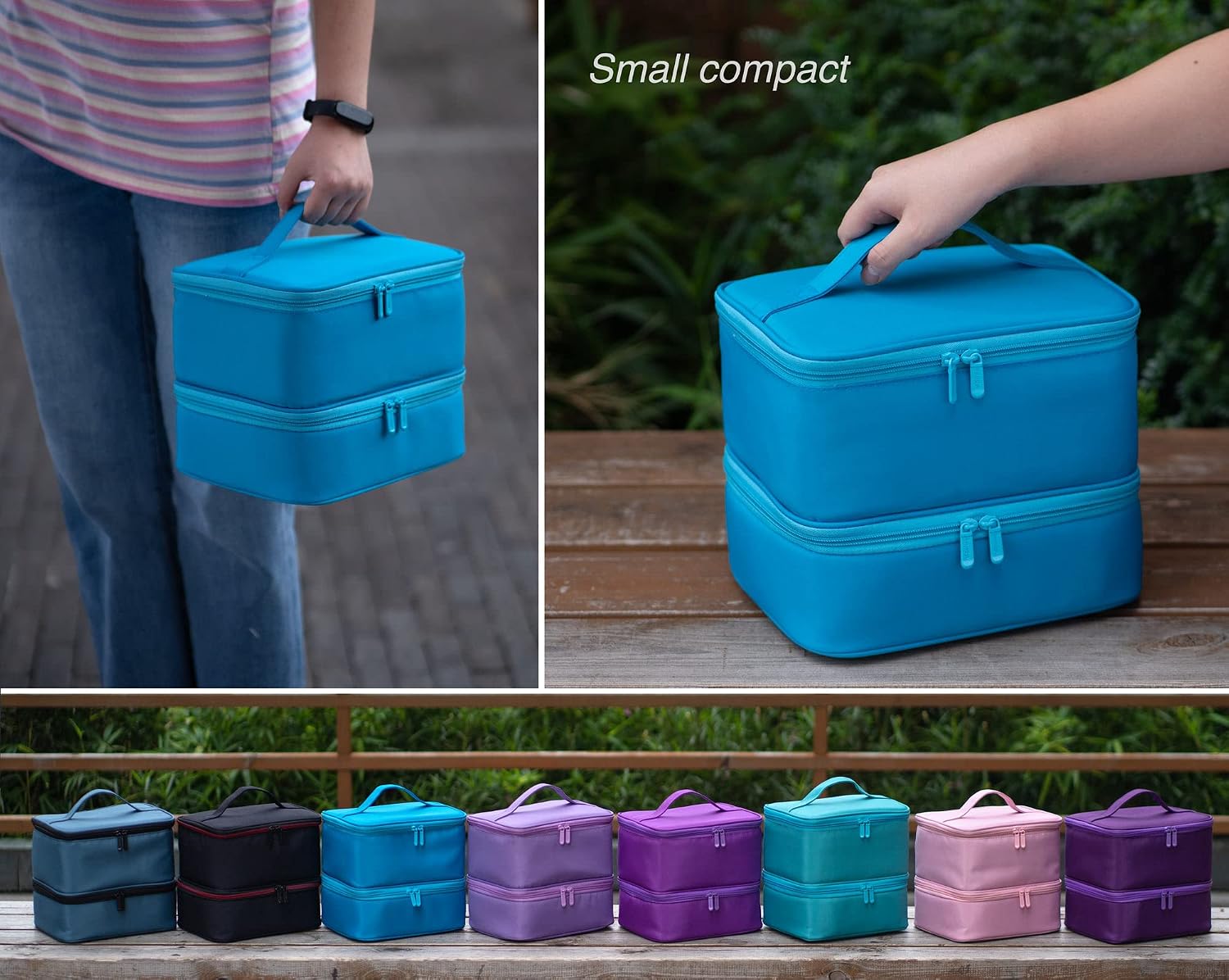 ButterFox Large Nail Polish Organizer Storage Case Holder, Fits Nail Lamp Dryer and 40-50 Bottles, Gel Nail Polish Kits Supplies Holder Bag (Blue, S (30-40))
