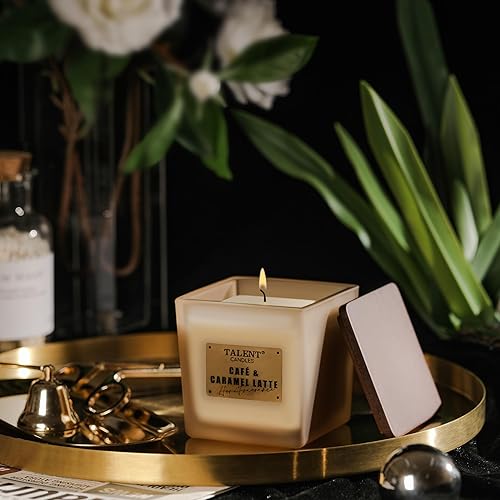 Miniatura 6 de Velas perfumadas nobles de lujo, velas de soja para el hogar, 7.05 onzas, velas de aromaterapia con tapa, café y café con leche de caramelo