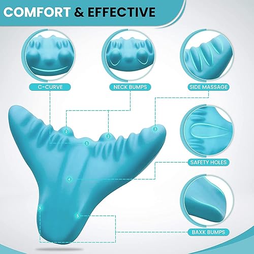 Miniatura 3 de Neck and Shoulder Relaxer, Portable Cervical Traction Device Acupressure Neck Shoulder Back Support Massage Pillow, Neck Stretcher Massager, for