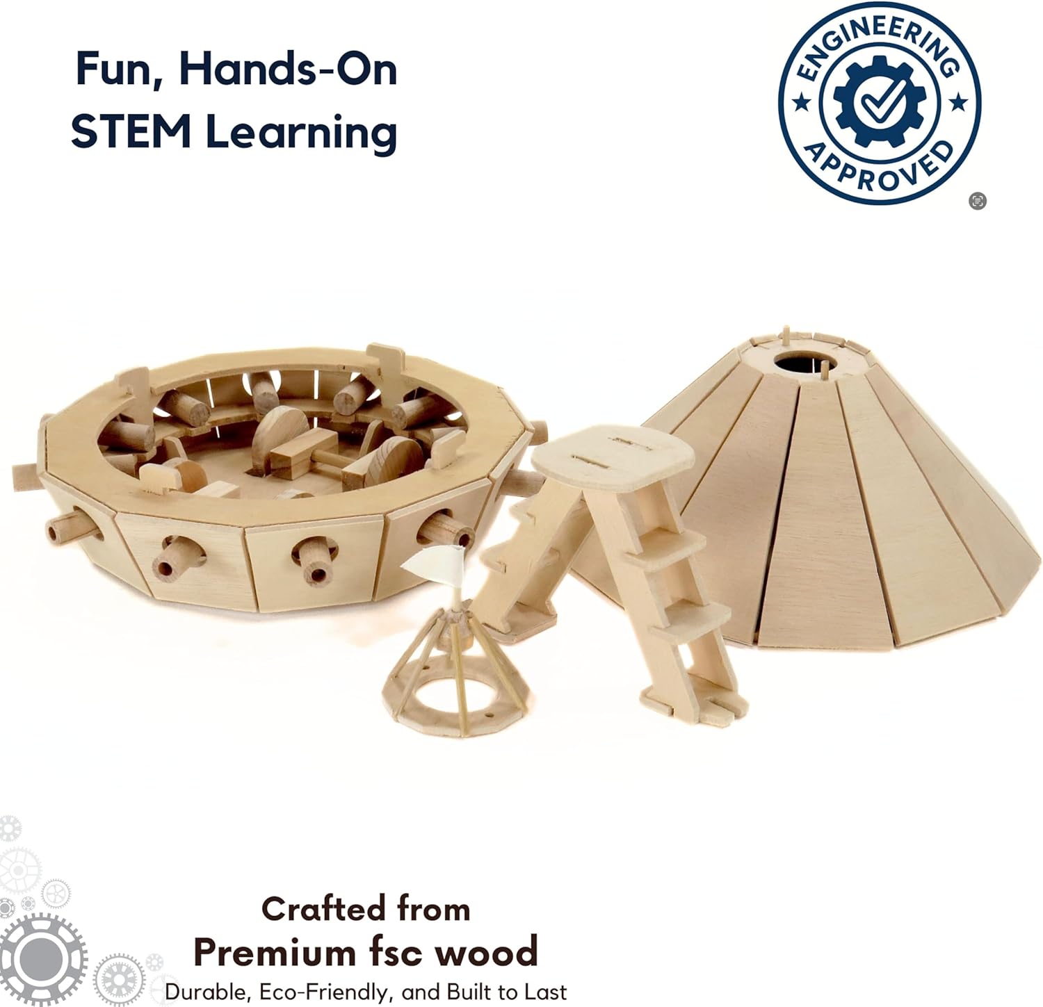 Pathfinders STEM Kit – Leonardo da Vinci Tank | Build It Yourself Wooden Model | Educational Engineering Project for Kids & Teens | Historical Military Machine Replica Toy| Science Kits for kis