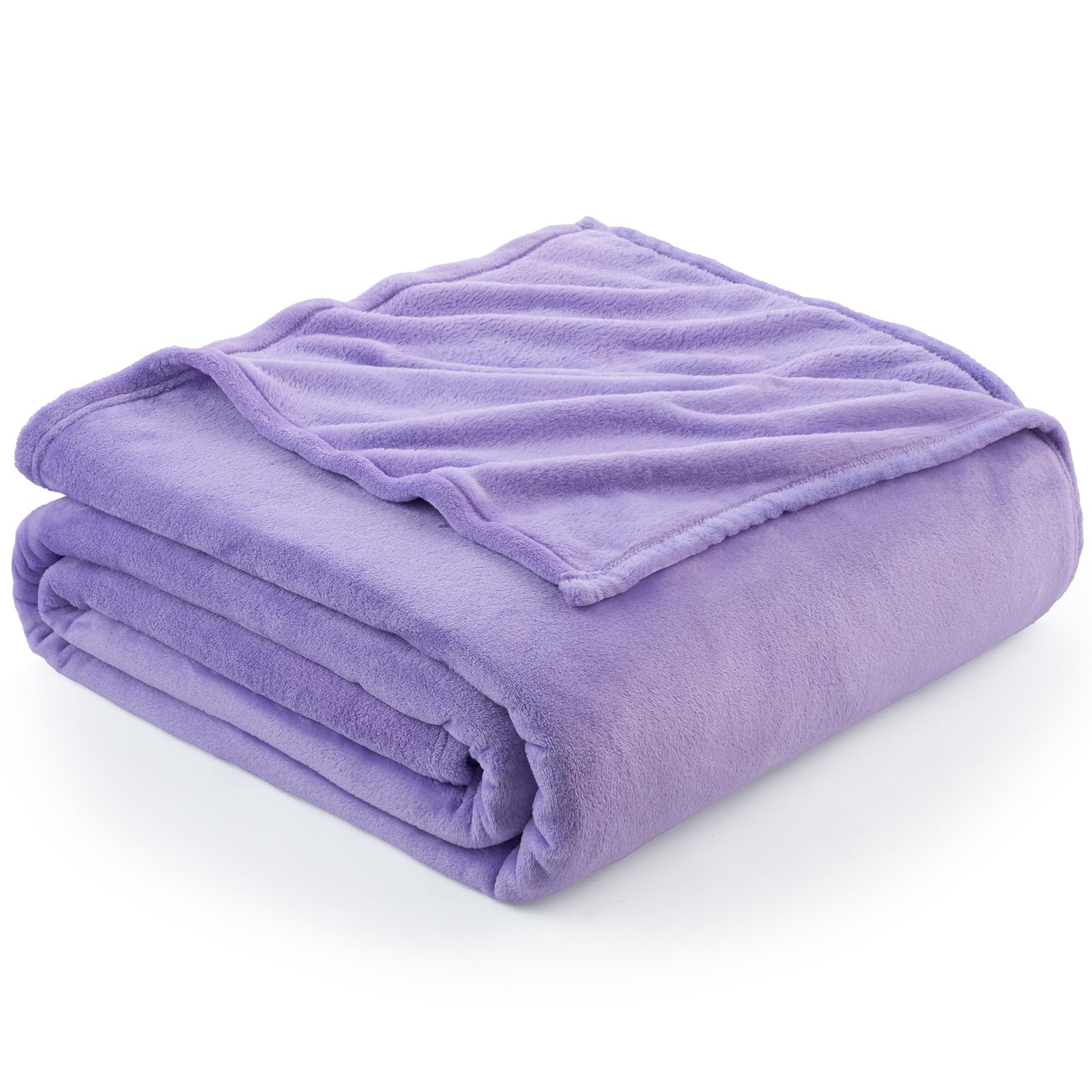 EHEYCIGA Fleece Blanket Light Purple Throws for Sofas Fluffy Warm Soft Blanket for Bed Settees Armchairs, Fit All Season, Single, 130x165cm