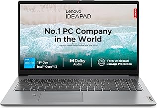 Lenovo IdeaPad 1 Intel Core i3-1315U 15.6 inch (38.5cm) FHD Laptop (8GB RAM/512GB SSD/Windows 11/Office Home 2024/1Year ADP Free/3 Month Game Pass/Grey/1.6Kg), 83B40004IN