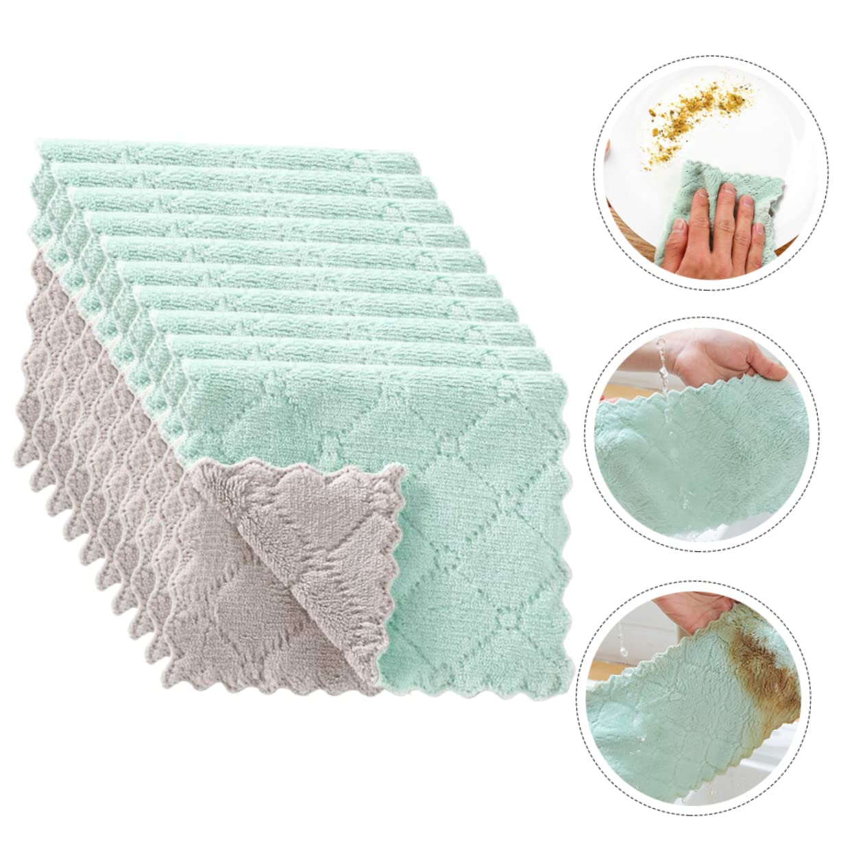 FRCOLOR 3 Series Paño Absorbente para Lavar Platos Paño Redondo De Fibra para Limpiar Platos s De Cocina Toallas para Secar De Cocina De 20 Piezas*3