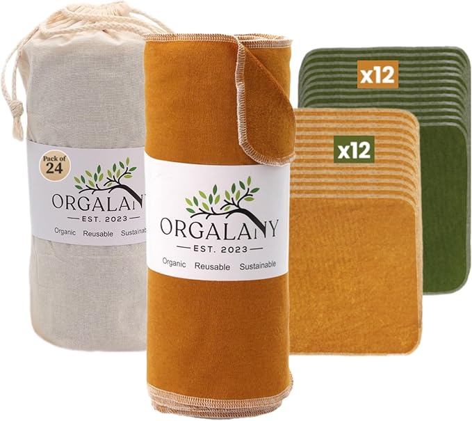 Reusable Paper Towels Washable Roll (24pack) Reusable Bamboo Paper Towels | Terry Cloth Kitchen Towels | 28 x 30 CM | Bamboo Washcloths | Cloth Paper Towels Reusable Washable