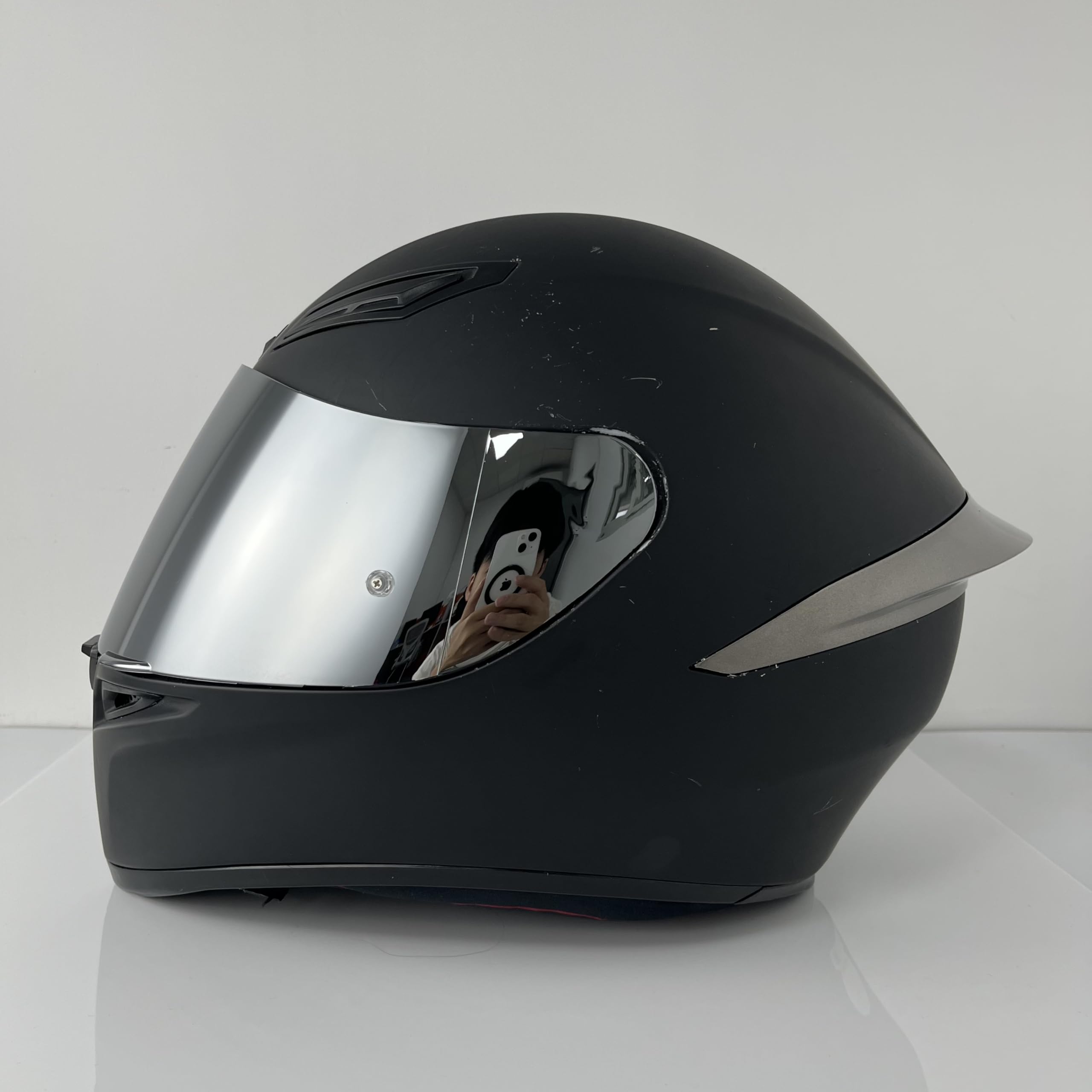 MOTUDA K1 Helmet Rear Spoiler Replacement for AGV K1 S, Motorcycle Helmet Rear Trim Deflector Decoration Tail Wing (Black Silver) : Automotive