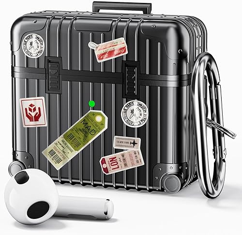 Miniatura 1 de V-MORO Fundas para Airpods de 3 generación 2021, bonita funda para Airpods 3, funda de carga inalámbrica para hombres y mujeres, con llavero,