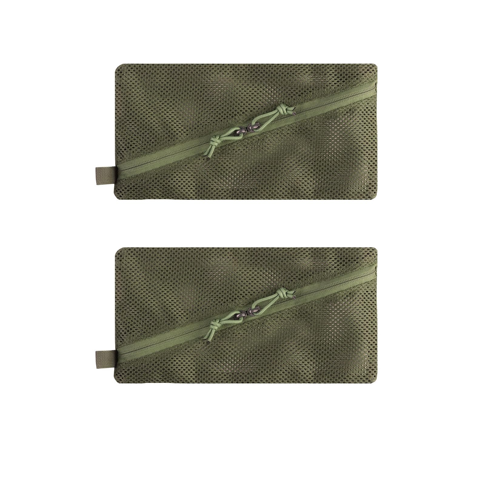 Hdlsina 2PC Tactical Carry On Zipper Mesh Pouch, Insert Organizer Utility Admin Pouch Travel Organizer EDC Bag Toiletry Kit Set Storage Case 12X6 inch (Green)