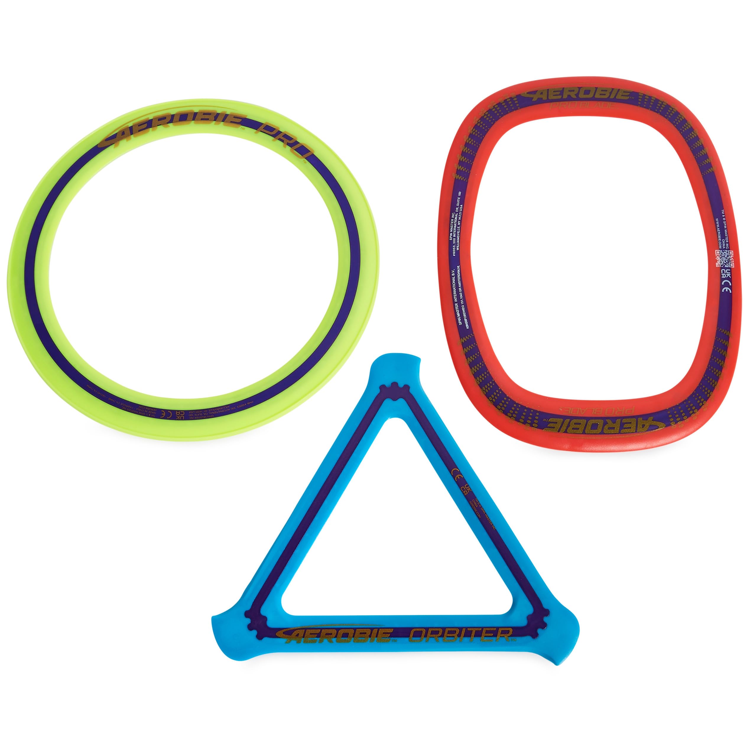 Aerobie- Trappole Confezione combinata con 3 Anelli Volanti Ring Orbiter Boomerang e PRO Blade, Multicolore, Youth Large / 11-13, 6065789