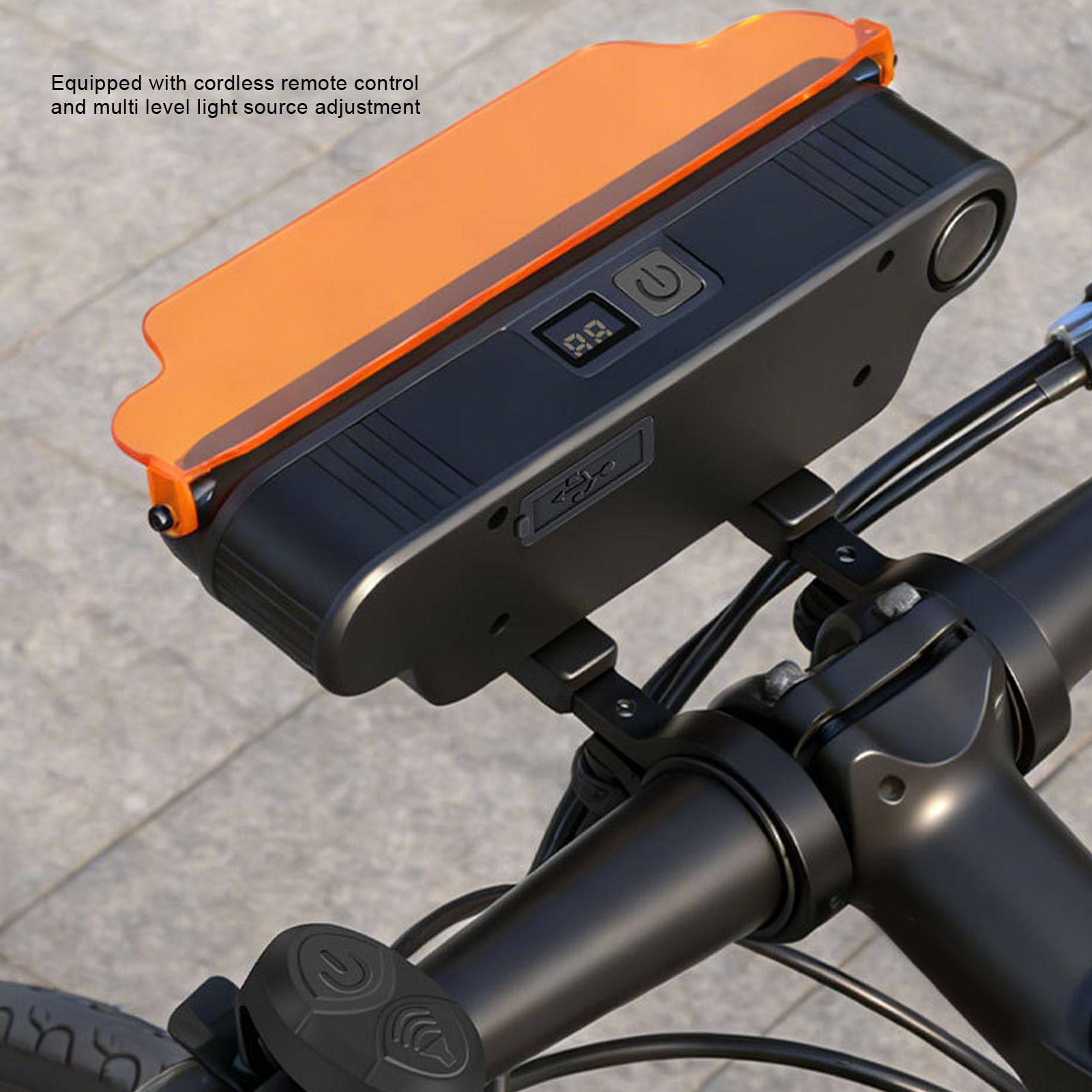 VGEBY Faro per Bici, Luce per Bicicletta Ricaricabile da 4000 MAh con Telecomando e Schermo Digitale per Mountain Bike, Campeggio, Escursionismo
