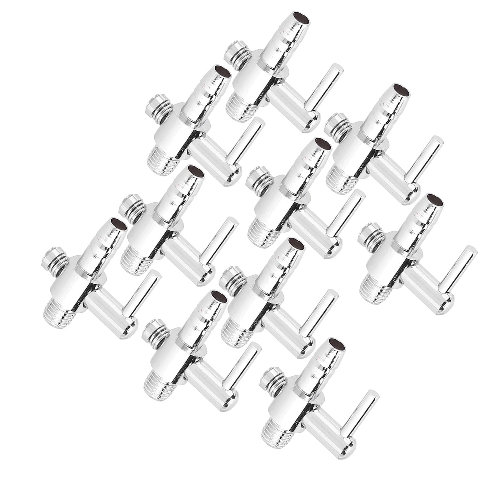 Naroote 10-teiliges Regelventil aus Edelstahl, Luftmengen-Einstellventil, Einzelnes Offenes Rückschlagventil mit Gewinde, Ideal für Aquarium-Luftpumpen