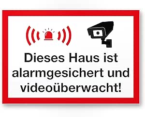 Video Überwachung Aufkleber Kamera Warnaufkleber Videoüberwachung 50X50mm SC096