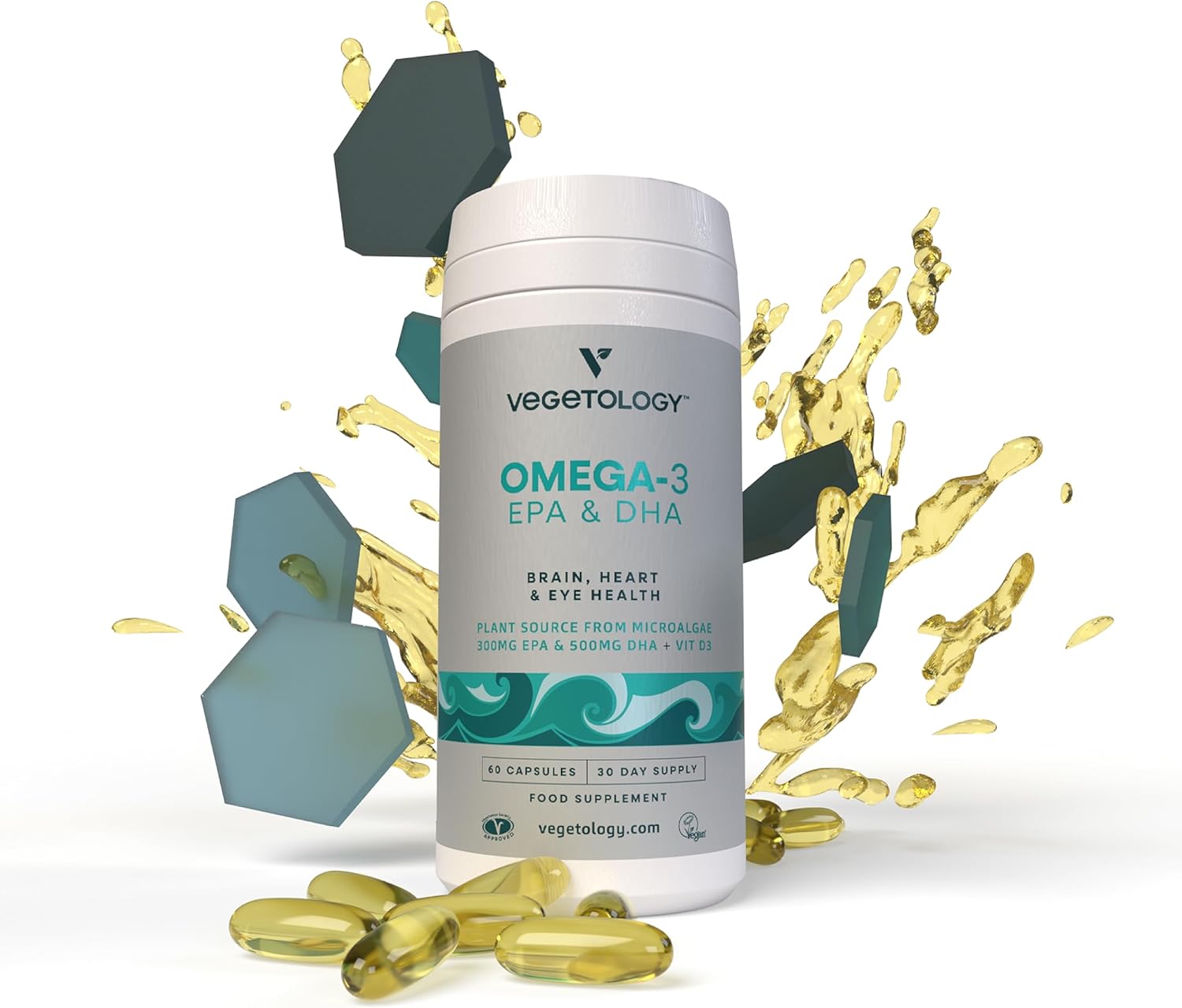VEGETOLOGY Vegan Omega 3 Supplement (60 Capsules) Omega3