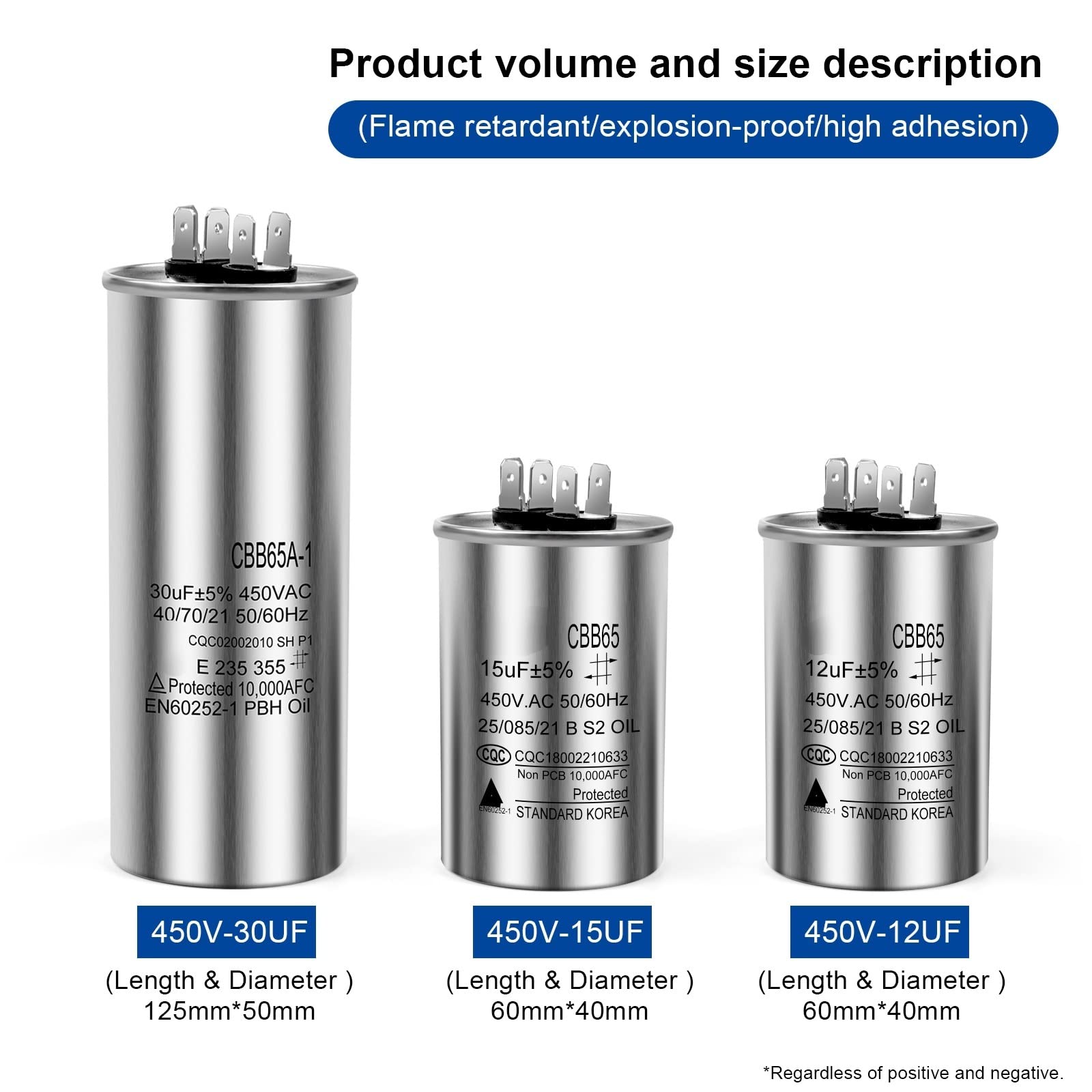 DollaTek 80uF CBB65 Condensatore Motore In Esecuzione Per Condizionatore 450VAC Sh 40/70/21 50 - Foto 2