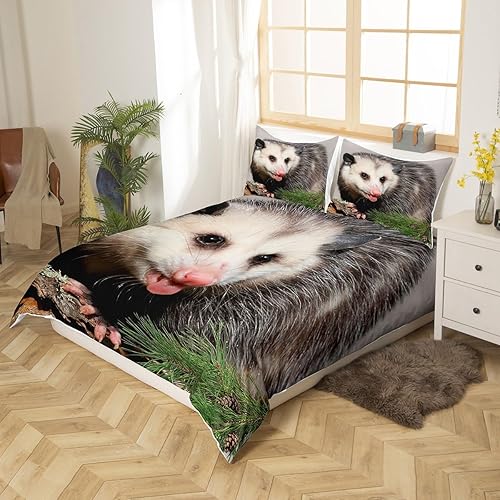 Miniatura 2 de Feelyou Juego de ropa de cama de zarigüeya tamaño King para niños, niñas, adolescentes, adultos, amantes de la zarigüeya, funda de edredón de regalo