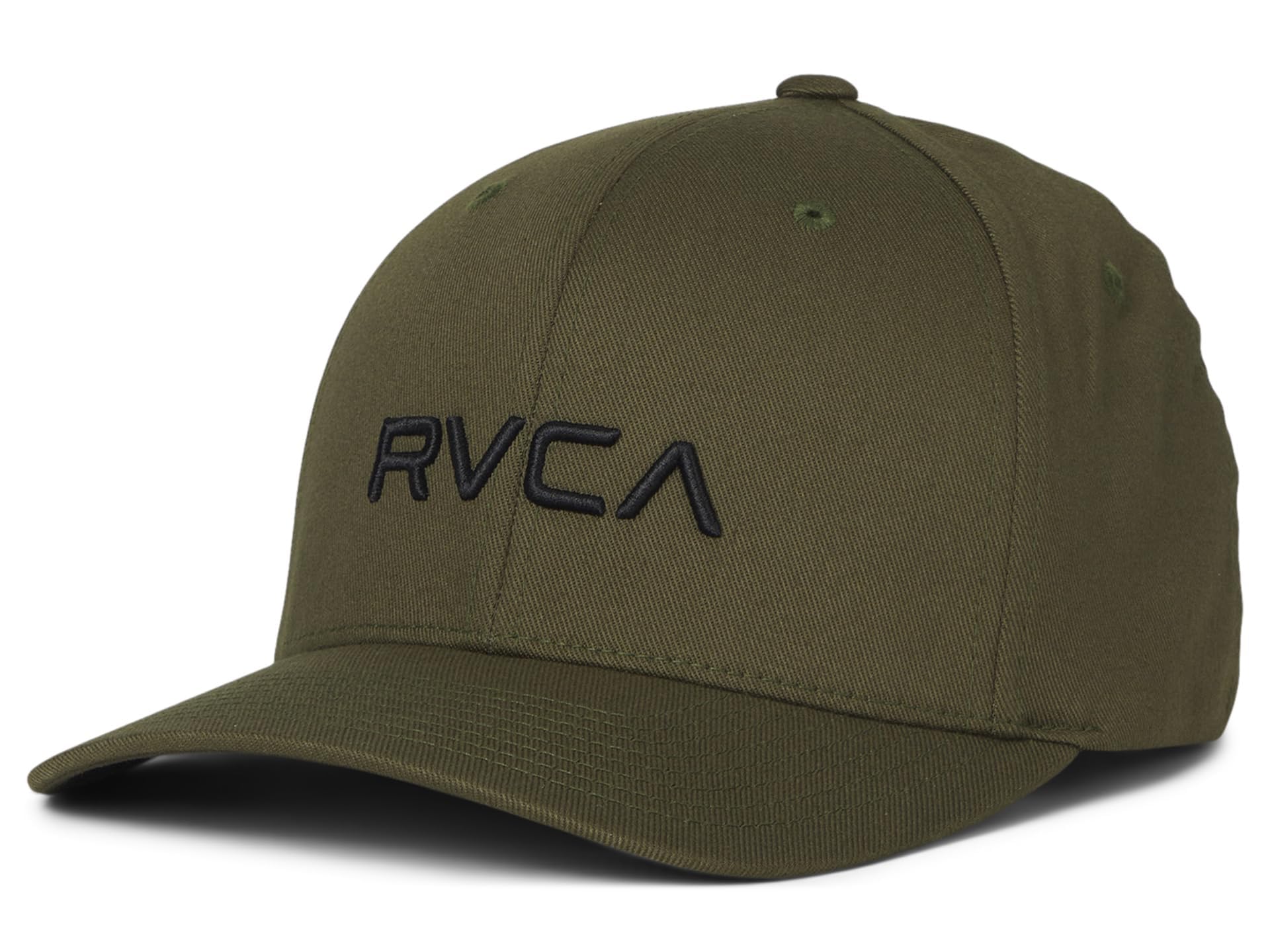 RVCA Men's Flexfit Curved Brim Fitted Hat Baseball Cap, Fatigue, L