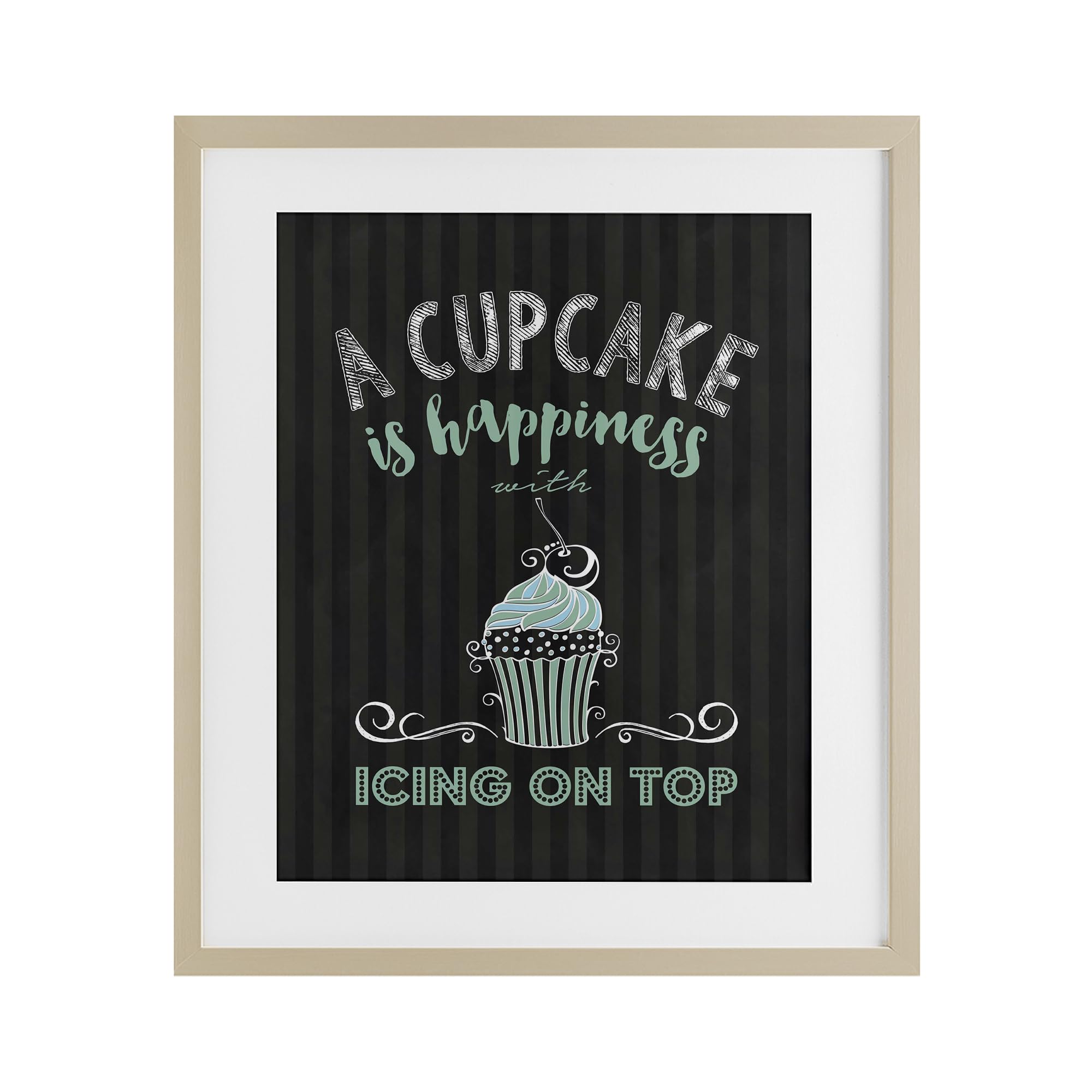 Affiche encadrée Cupcake Is Happiness un cadre sous verre plein de bonheur