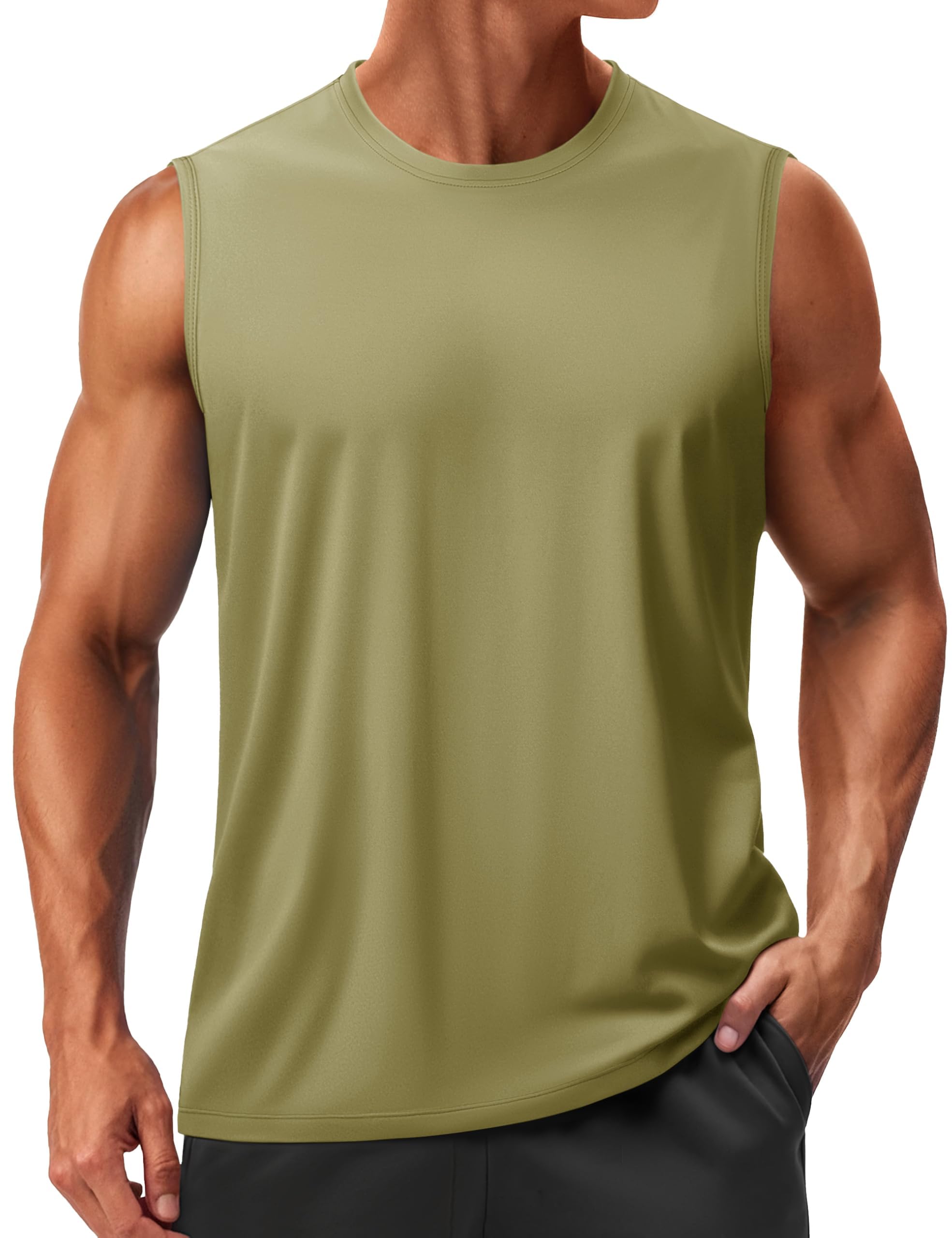 TACVASEN Tanktop Herren Sport UPF 50+ UV Shirt Ärmellos Muskelshirts Gym Bodybuilding Schnelltrocknend Fitness