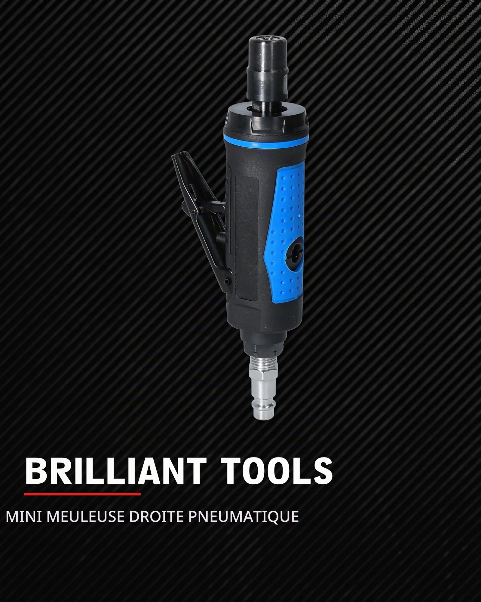 BRILLIANT TOOLS BT160705 Mini meuleuse axiale pneumatique, version droite [Powered by KS TOOLS]
