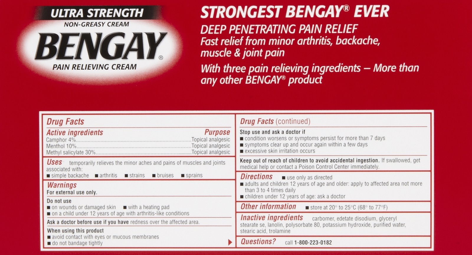Buy Bengay Ultra Stength Pain Relieving Cream, NonGreasyUltra