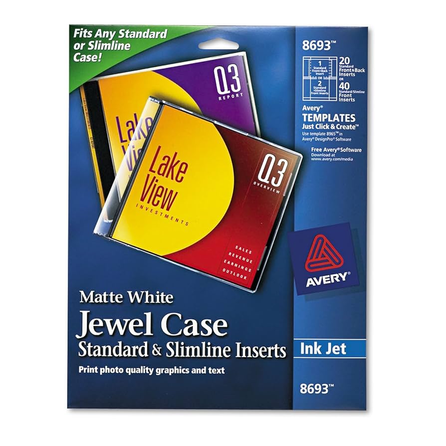 amazon-com-avery-jewel-case-insert-matte-40-pack-white-home-kitchen for Free Jewel Case Insert Template Printable Amazon.com: Avery Jewel Case Insert - Matte - 40 / Pack - White : Home & Kitchen for Free Jewel Case Insert Template Printable