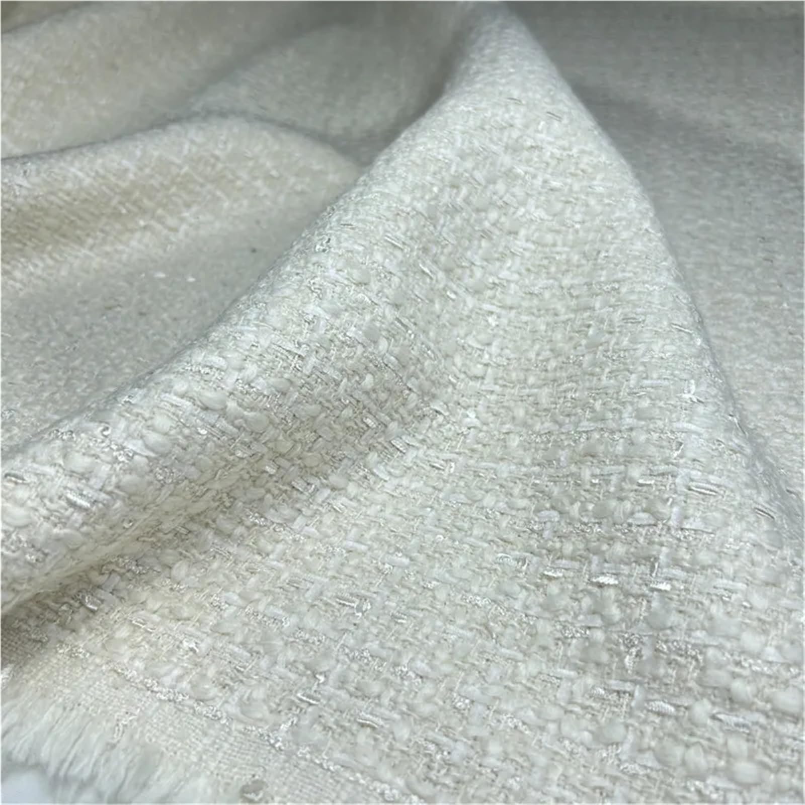 Tissu Tweed for Manteaux Robes Blanc 100cm